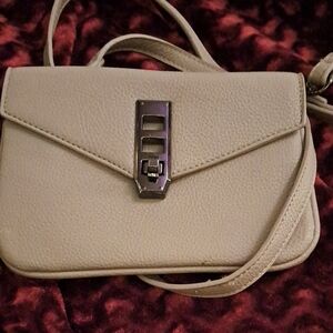 Chic Grey Leather Crossbody Bag